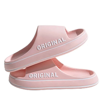 Feslishoet-Men's and women's letter beach slippers, beach slides, solid document, optical sole, coordinating indoor shoes, summer couple sandals